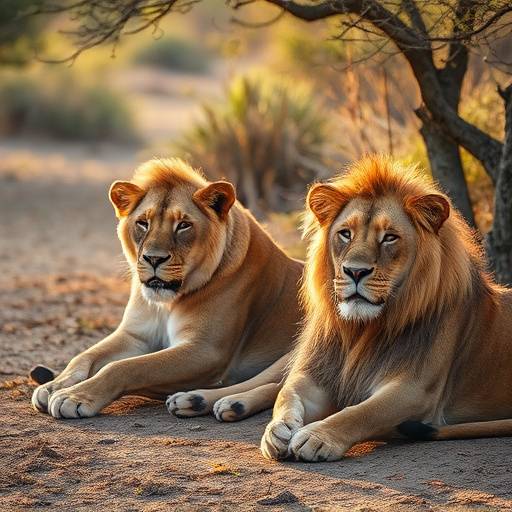 A pride of lions resting in the Kruger National Park during a safari tour