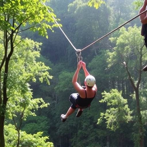 Adventurers ziplining through a forest canopy in Tsitsikamma National Park