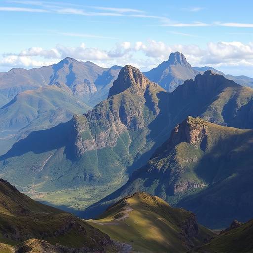Dramatic landscape of the Drakensberg mountain range