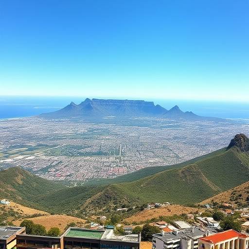 Panoramic view of Cape Town, showcasing Table Mountain and the city skyline